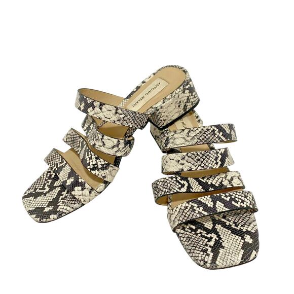 Antonio Melani "Cosgrove" strappy sandals lizard print leather uppers US 7.5M - Picture 1 of 10